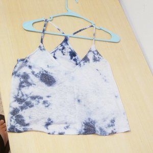 Me to We in Size small knit tank top in blue and white